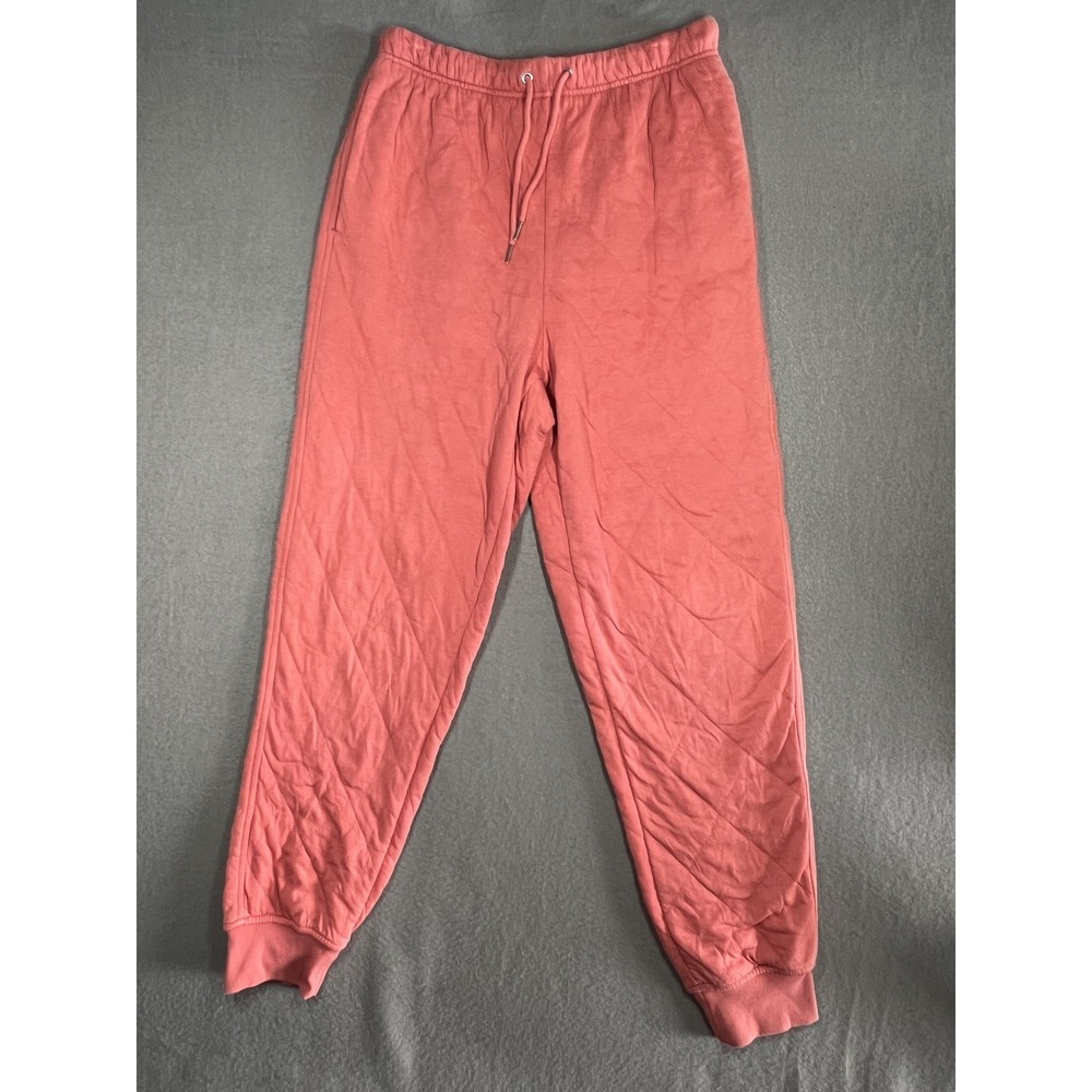 Old Navy Women's M Coral Quilted Jogger Sweatpants Drawstring Elastic‎ Waist